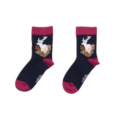Kinder-Strumpfhose aus Bio-Baumwolle – Rosa Design mit Pferdemotiven